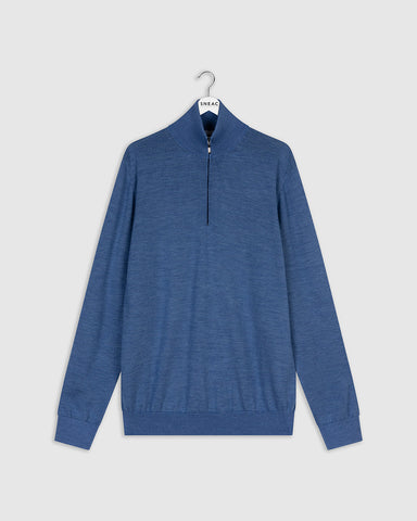 Trui met rits - Antonio - Blauw