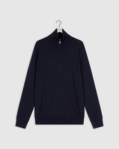 Trui met rits - Antonio - Donkerblauw