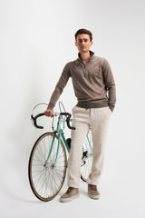 Trui met rits - Antonio - Bruin