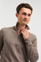 Trui met rits - Antonio - Bruin