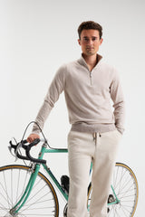 Trui met rits -Antonio- Beige