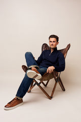 Trui met rits - Antonio - Donkerblauw