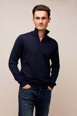 Trui met rits - Antonio - Donkerblauw