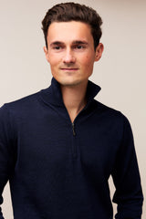 Trui met rits - Antonio - Donkerblauw