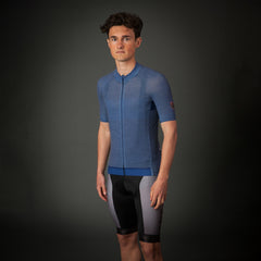 Wielershirt kort - Steve - Blauw